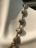 Vintage Layered Nautical Beach Sea Shell Gold Tone 21 Shells Necklace
