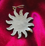 Vintage Large Signed Sterling Silver Tribal Sun w Face Happy Pendant 4.94 grams