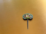 Antique Multi Color Enamel Vintage Ornate Hair Piece Stick Pin Accessory