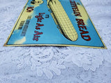 Vintage Zeppelin Bread Embossed Metal Sign schultz German American Bakery Ohio