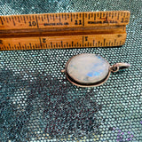 Vintage Sterling Silver 925 Large Oval Moonstone Moon Stone Pendant Charm 7.6g