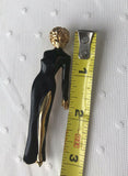 Vintage Wendy Gell New York Hallmarked Disney Madonna Black Gold Tone Pin Brooch