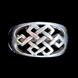 Vintage Sterling Silver 925 Abstract Interlocking Geometric Band Ring Size 5.5 Weighs 5g