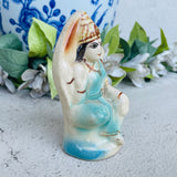 Antique Hand Painted Porcelain Spiritual Hindu Deity Woman Temple Piece Figure