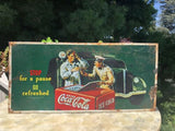 Coca Cola Sign Metal Stop For A Pause Go Refresh Tacker Car Auto 1991 Man Cave