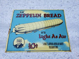 Vintage Zeppelin Bread Embossed Metal Sign schultz German American Bakery Ohio