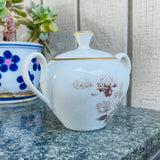 Vintage Donaire Porcelana Renner Porto Alegre White Rose Sugar Bowl Lid Handles