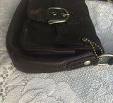 Authentic Coach Brown Pebble Leather w Brass Accents Purse