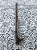 Vintage Hand Crafted Deer Antler Bone Handle Wood Carved Cane Walking Stick