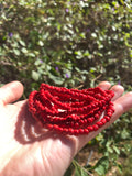 Vintage Artisan Long Coral Bead Red Beaded Necklace