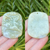 Vintage Asian Carved Jade Jadeite Stone High Relief Horse Amulet Pendant 25g