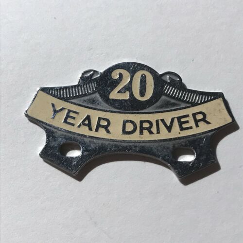 Vintage Order Of The Road Chrome “20 Year Driver” Badge