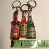 Set Of 3 Mini Plastic Novelty Bottle Keychains