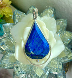 Vtg Sterling Silver 925 Lapis Lazuli Blue Stone Reuleaux Triangle Pendant 20g