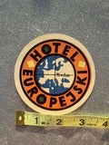 Poland Wroclaw Hotel Europejski Vintage Advertising Luggage Label Sticker