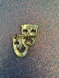 Vintage comedy tragedy Happy Sad Face Theatre Crystal Gold Tone Proofs Pin