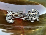 Antique Vintage Musical Notes Music Sterling Silver 925 Brooch Pin