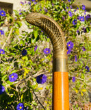 Vintage Brass Cobra Snake Head Screw Off Hidden 3 Piece Walking Stick Cane