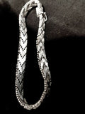 Vintage Riccio Italy Sterling Silver Bracelet Chevron 925 Link diamond cut 15g