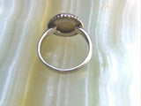 Vintage Round Mother Of Pearl Designer Signed B 925 Sterling Silver Ring Size6.5