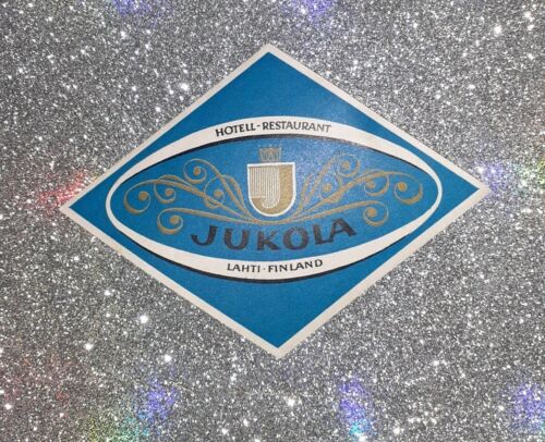 Hotel Restaurant Jukola Lahti Finland Vintage luggage Sticker Label
