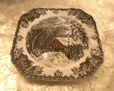 Signed Johnson Bros England Friendly Village Cup Saucer Set of 4 Covered Bridge