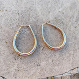 Sterling Silver Dainty Oval Hoop Pierced Earrings Weighs 7.6g Hoops