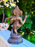 Vintage Brass Metal Hindu Ganesha Elephant God Ganesh Art Sculpture Figurine