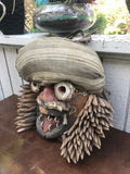 Antique African Art Handmade Tribal Ceremonial Mask From The Ivory Coast