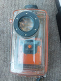 Mini HD Flip Camcorder Video In Box & Orange Waterproof up to 30ft Case + Strap