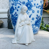 Sacrart Germany White Porcelain Mother Mary Madonna Holding Baby Jesus Figurine