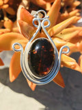 Beautiful Vintage Sterling Silver Signed 925 Large Amber Pendant 20.77 Grams