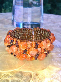 KENNETH JAY LANE KJL Living Treasure Jewelry Orange beaded cuff bracelet In Box