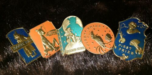 5 Rare Vintage Metal Seals Stickers 1st, 2nd Booby Prize Stanley Mfg. Co.