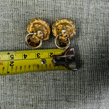 *Vintage Gold Tone Designer Kenneth Jay Lane kjl Lion Clip on Earrings