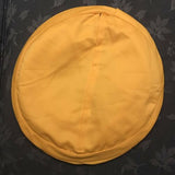 Vintage Yellow Hand Embroidered Silk Pillow Case 16” Round Cushion Cover Set (2)