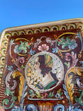 Vintage PS35/44 Dervta Italy Colorful Gold Tone Woman Hand Painted Ceramic Plate