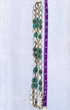 Turquoise Silver Tone Bead Stone 3 Strand Layered Magnetic Clasp Choker Necklace