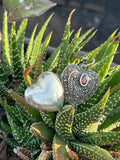 Sterling Silver 925 Vintage Heart Marcasite & Garnet Red Stone Locket Pendant