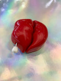 Vintage Wind Up Kissing Moving Red Lips Valentines Day Hallmark Rare Pin