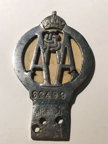 Pre 1950s Royal Automobile Association Of South Australia AASA Car Badge #s2499