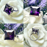 Sterling Silver 925 NF Thailand Purple Stone Ring 11.35g Size 7
