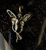 Vintage Sterling Silver Dancing Flying Fairy Mythical Creature Pendant 3.67 g