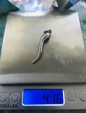 Antique Hallmarked 925 Sterling Silver Italian Horn Pendant Charm 4.16g