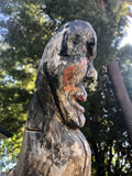 Artisan Wood Carved Handpainted Folk Art Face Signed by Billy V Ackerman