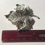 Signed Trifari Silvertone Leaf Fashion Brooch Pin