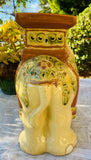 Vintage Hand Painted Large Ceramic Elephant Art Statue Plant Stand Holder