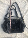 Steve Madden Black Pebble Leather Tote Gold Accents + Removable Body Strap Tote