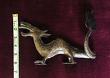 Vintage Solid Brass Large Dragon Figurine