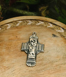 Vintage High Relief Sterling Silver 925 GF Catholic Cross Crucifix Charm Pendant